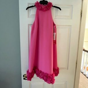 Hot Pink Alex Marie Floral Halter Dress